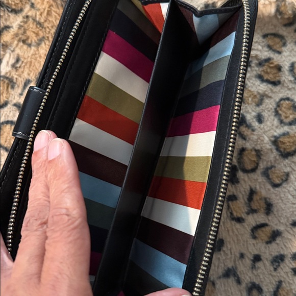 Coach Black and Gray Patterned Wallet with legacy lining - Picture 2 of 4